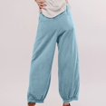thumbnail image 6 of Sentmoon Linen Pants for Women Plus Size High Waist Straight Leg Sweatpants Loose Solid Color Stretchy Wide Leg Sweatpants Summer Streetwear for Tropical Vacation XL, 6 of 10