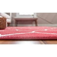 thumbnail image 4 of Unique Loom 3146769 8 x 11 ft. Rounded Trellis Frieze Rectangular Rug, Rasberry, 4 of 5