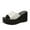 White, variant on Anuirheih Slip on Sandals Women,Women's Sequin High Heels One Line Thick Sole Slippers Sponge Bottom Beach Sandals(Black)
