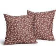 thumbnail image 2 of Daisy Floral Block Print Pillow Covers 18X18 Inch Red Beige Flowers Decorative Square Pillow Cases Set of 2 Farmhouse Home Decor Vintage Rustic Cute Throw Pillows for Sofa Couch Outdoor, 2 of 5