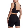 thumbnail image 4 of Coofit Workout Outfit Set 2-Piece Quick-drying Ribbed Crop Top Yoga Shorts for Women, 4 of 10