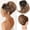 #H33 Highlight Brown, variant on Stylish 12-Inch Detachable Long Comb Clip Messy Bun Ponytail Drawstring Hair Extensions for Women, Perfect for Weddings, Parties, Halloween, And Christmas, Weighing 55 Grams