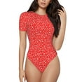 thumbnail image 1 of Balery Hohoho4 Body de cuello redondo de manga corta para mujer Tops de manga corta Tops básicos-Large, 1 of 7
