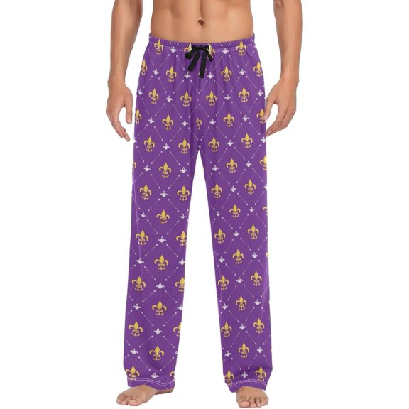 GZHJMY Mardi Gras Pajama Pants for Men, Lounge Pants Lightweight Men Pajama Bottoms with Drawstring Pockets, Christmas New Year Birthday Gifts, X-Large
