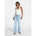thumbnail image 2 of No Boundaries Lace Up Waist Bootcut Jeans, 33" Inseam, Women's XXS-XXL, 2 of 5