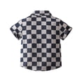 thumbnail image 5 of Hotiary Toddler Kid Boys Outfits Summmer Plaid Print Turn-Down Collar Short Sleeve Button Down Shirt with Bow + Elastic Shorts with Pockets 2 Piece Sets for 2 Years-7 Years, 5 of 8