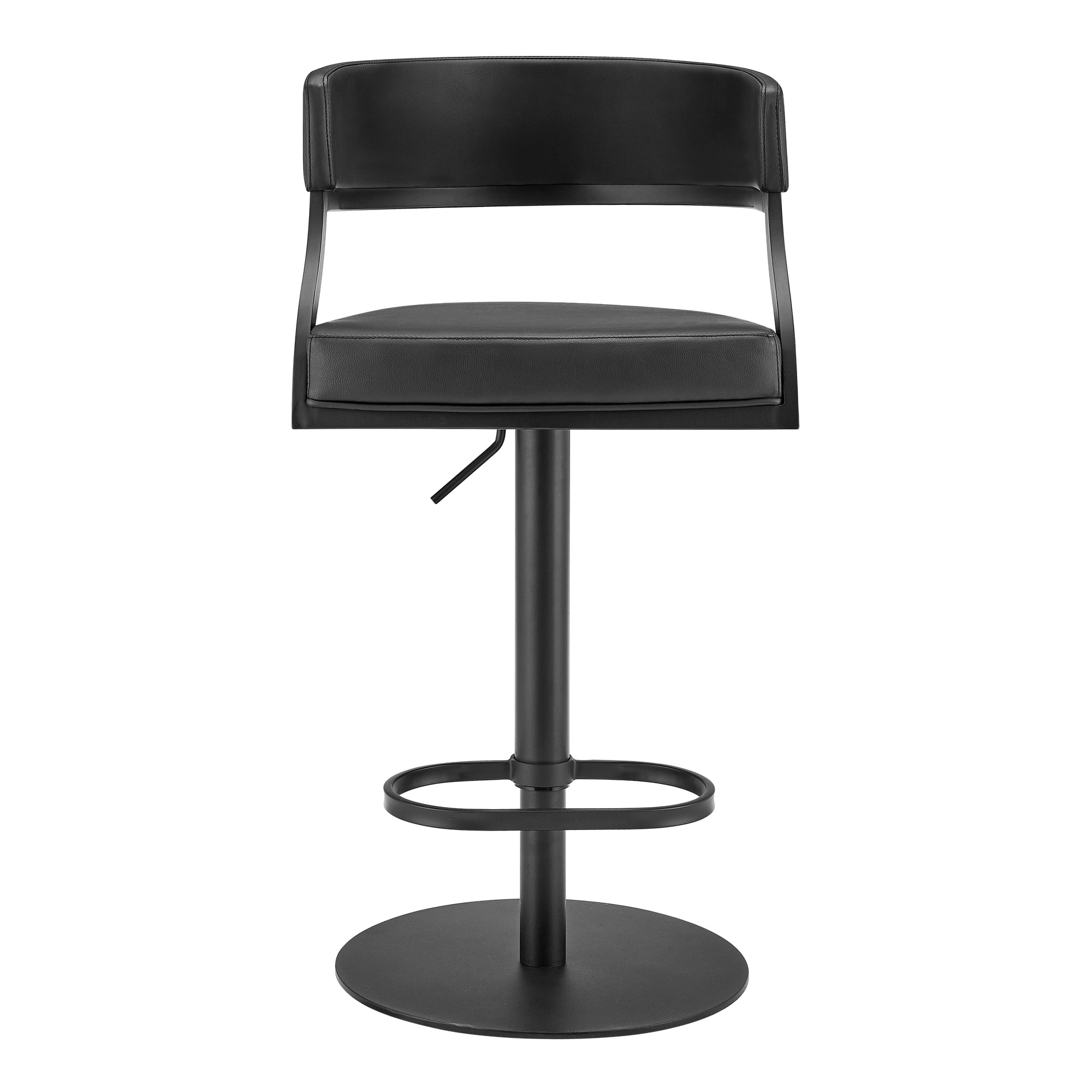 Callie Modern Retro Swivel Metal Adjustable Height Barstool With Faux Leather Seat