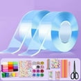 thumbnail image 1 of Baohd Bulles Double Face pour Enfants Classe Bricolage Fait Main 2 Rouleaux avec Outils Complets Bleu, 1 of 9