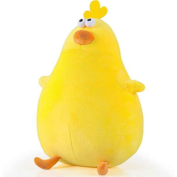 11 Inch Fat Chicken Plush, Funny Creative Plump Cute Soft Plushie Yellow Plush Big Eyes Chicken Cartoon Pillow Plushies Gifts for Kids