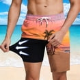 thumbnail image 2 of Erwazi Mens Swim Trunks Printed Drawstring Waist Layer Lining Breathable Quick Dry Practical Summer Swimwear Shorts with Pocket, 2 of 7
