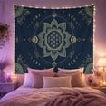 thumbnail image 2 of Celestial Lotus Mandala with Flower of Life Center Mystical Boho for Meditation Enthusiasts Sacred Geometry Wall Art Housewarming Gift Tapestry Wall Hanging for Meditation Room, Bedroom and Dorm, 2 of 7
