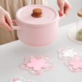 thumbnail image 4 of 2PCS Pink Cherry Blossom Sakura Flower Non-Slip Pad For Drinks CoFFee Bowl Tea Beer Cup，Round PVC Silicone Heat-Insulating Tableware Cushion（L）, 4 of 7