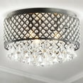 thumbnail image 4 of JONATHAN Y Evelyn 17" 3-Light Crystal Drops/Metal ,LED Flush Mount, Black, 4 of 9