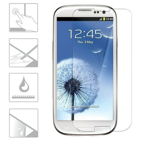2 Pack - Samsung Galaxy S3 Premium Crystal Clear Tempered Glass Screen Protector Cover for Samsung GS3 (2x PCS