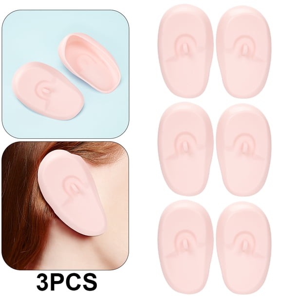 3 Pares Gorros Ducha Silicona para Teñir El Color Rosa