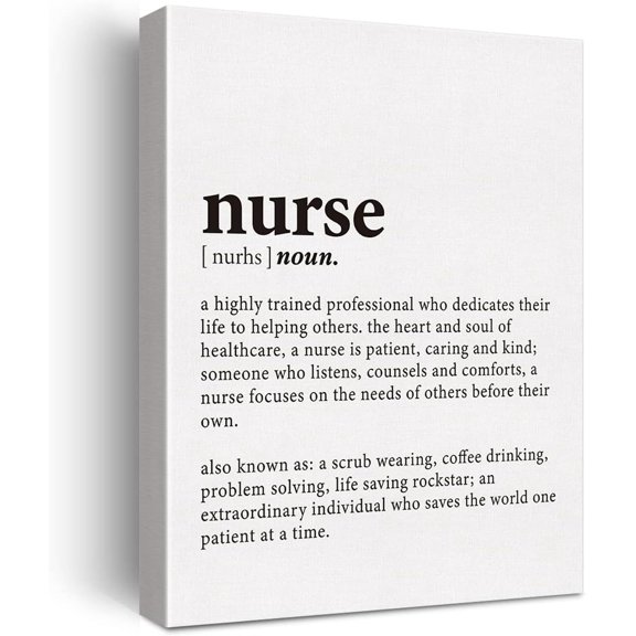 Aaheei Nurse Definition Print Canvas Wall Art Nurse Office Decor Modern Nurse Quote Painting Canvas Poster Ready to Hang Artwork Nurse Gift for Thank You Graduation