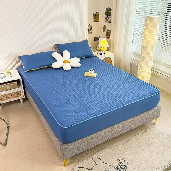 TopLLC Closet Organizers and Storage,Kitchen Organization, Summer Cool Sense Of Silk Bed Sheet Set Of Three Of Ice Silk Hats For Double Bed Bedroom Bed pillowcase and bed sheet