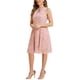 thumbnail image 4 of Vestido de verano floral A-Line sin mangas hasta la rodilla con pliegues para mujer XL color rosa claro, 4 of 5