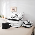 thumbnail image 6 of meiyoeat Black Ribbon Bowknot 7-Piece King Bedding For Girls,Lovely Bowtie Alphabet Print K King Bed In A Bag For Kids,Black Reversible, 6 of 7