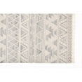 thumbnail image 2 of 8' X 10' Ivory Gray And Blue Wool Geometric Dhurrie Flatweave Handmade Area Rug With Fringe, 2 of 5