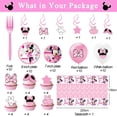 thumbnail image 2 of Pink 2nd Birthday Party Supplies, Oh Twodles Girl Second Party Decorations Includes Happy Birthday Banner, Hanging Swirls, Tablecloth, Cake Cupcake Toppers, Bow Foil Balloon, Latex Balloons, 2 of 6