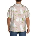 thumbnail image 3 of Yiaed Cute Rabbit Print Mens Casual Wrinkle Free Shirts Short Sleeve Button Down Summer Stretch Dress Shirt-4X-Large, 3 of 5