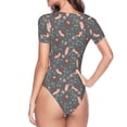 thumbnail image 4 of Gaeub Hedgehogs And Flowers1 Women'S Short Sleeve One Piece Swimsuit Sexy High-Waisted Bodysuit For Swimming, Beach, Sports - Xx-Large, 4 of 9