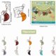 thumbnail image 2 of 12 colgantes de piedras preciosas naturales para collar de mascotas, con forma de luna, con forma de pata de perro, para collar de cachorro, con clip., 2 of 7