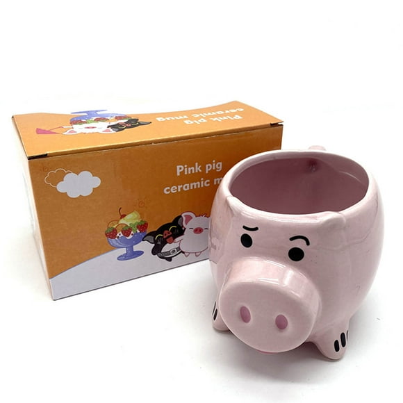 Qukaim Tasse à café et à thé amusante en forme de cochon 3D - Tasse à café en céramique rose - Tasse à eau amusante en porcelaine pour la maison et l'intérieur