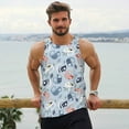 thumbnail image 6 of Fotbe Cute Chameleons On Blue Pattern Men's Quick Dry Workout Tank Top Gym Muscle Tee Fitness Bodybuilding Sleeveless T Shirt Breathable Workout Shirt-XX-Large, 6 of 9
