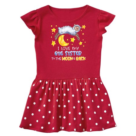 

Inktastic I Love my Big Sister to the Moon and Back Cute Sheep Gift Baby Girl Dress