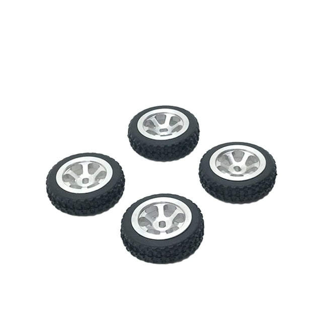 maskred 4pcs/set RC Car Wheel Rim Tire Modification Parts For 1/28 Wltoys K969 RC Car Vehicle Upgrade Wheel silver 1Set