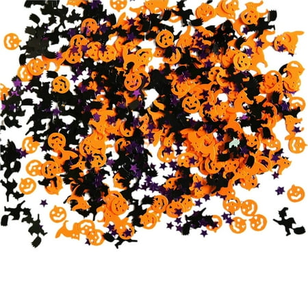 

LYSICSKINEM Halloween Decorations Mug Shots Party Confetti Bats Witch Shape Glitter Metallic Foil Table Scatters Confetti for Decorations Pumpkin Confetti Party Sets