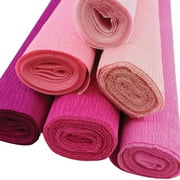 Just Artifacts Premium Crepe Paper Rolls - 8ft Length/20in Width (6pcs, Color: Shades of Pink)