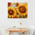 thumbnail image 2 of ONETECH Sunflower Cheer  Canvas Wall Art, Yellow Orange Flower Wall Decor for Bedroom Living Room Kitchen, 2 of 4