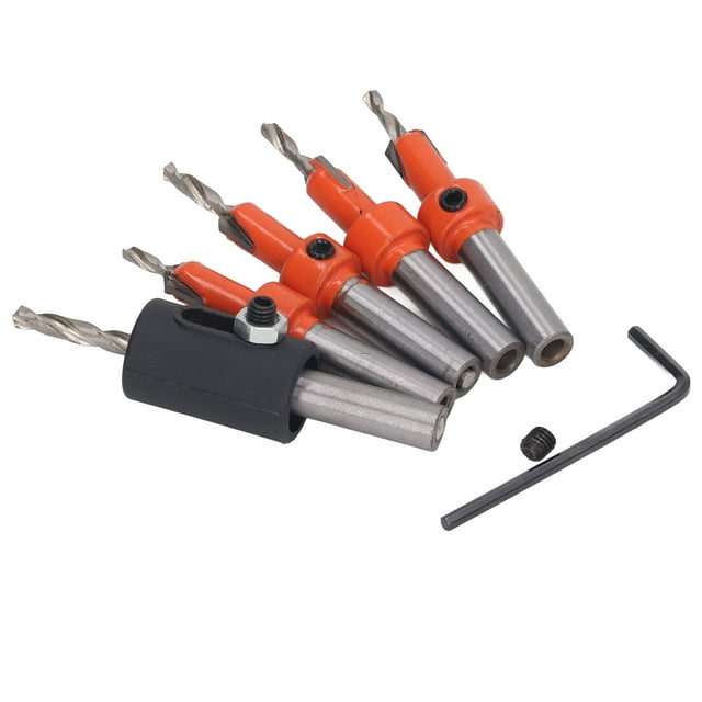 Juego De Brocas Para Avellanador, Brocas Para Avellanador De Madera, Tamaño Estándar, Altura Ajustable, Fácil Instalación, 5 Piezas Con Llave Hexagonal Para Placa De Madera De