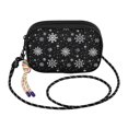 thumbnail image 2 of FORMRS Mini Crossbody Bag for Women Adjustable Rope Shoulder Casual Phone Purse, Black Snowflakes Pattern, 2 of 7