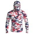 thumbnail image 2 of GrmtClth Men's Fishing Shirts 2026 Independence Day American Flag Pattern Workout Long Sleeve Trendy Hoodie with Face Mask Upf 50+ Sun Protection Top Blue M, 2 of 9