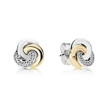 NEW Pandora Interlinked Circles 14k and Sterling Silver Earrings G585
