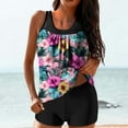 thumbnail image 2 of Purcolt Womens Tankini Sets Two Piece Swimsuits Blouson Swimwear Tank Top with Boyshorts Tropical Floral Print Tummy Control Bathing Suits, 2 of 6