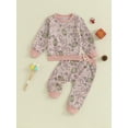 thumbnail image 2 of Infant Baby Girls Christmas Santa Claus Print Sweatshirt and Elastic Waist Pants Set, 2 of 7