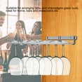thumbnail image 3 of Porte-bouteilles Porte-Verres à Vin en Chrome Fer à Double Rangée Porte-Boîte à Pied Mural, 3 of 7