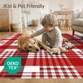 thumbnail image 4 of ODIKA 9'x12' Washable Area Rug Non-Slip, Chair-Friendly Checkered Tartan Gingham Grid Striped Christma Plaid Checked Bold Playful for Dining Room, Basement, Large Office, 4 of 7