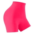 thumbnail image 5 of felwors V Back Biker Shorts High Waist Scrunch Lifting Workout Yoga Running Training Hot Pink for Size XL, 5 of 7