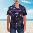 thumbnail image 4 of Daiia Glowing Chameleon Fantasy Art Hawaiian Shirt for Men Gentle Cotton Regular Short Sleeve Casual-Small, 4 of 9