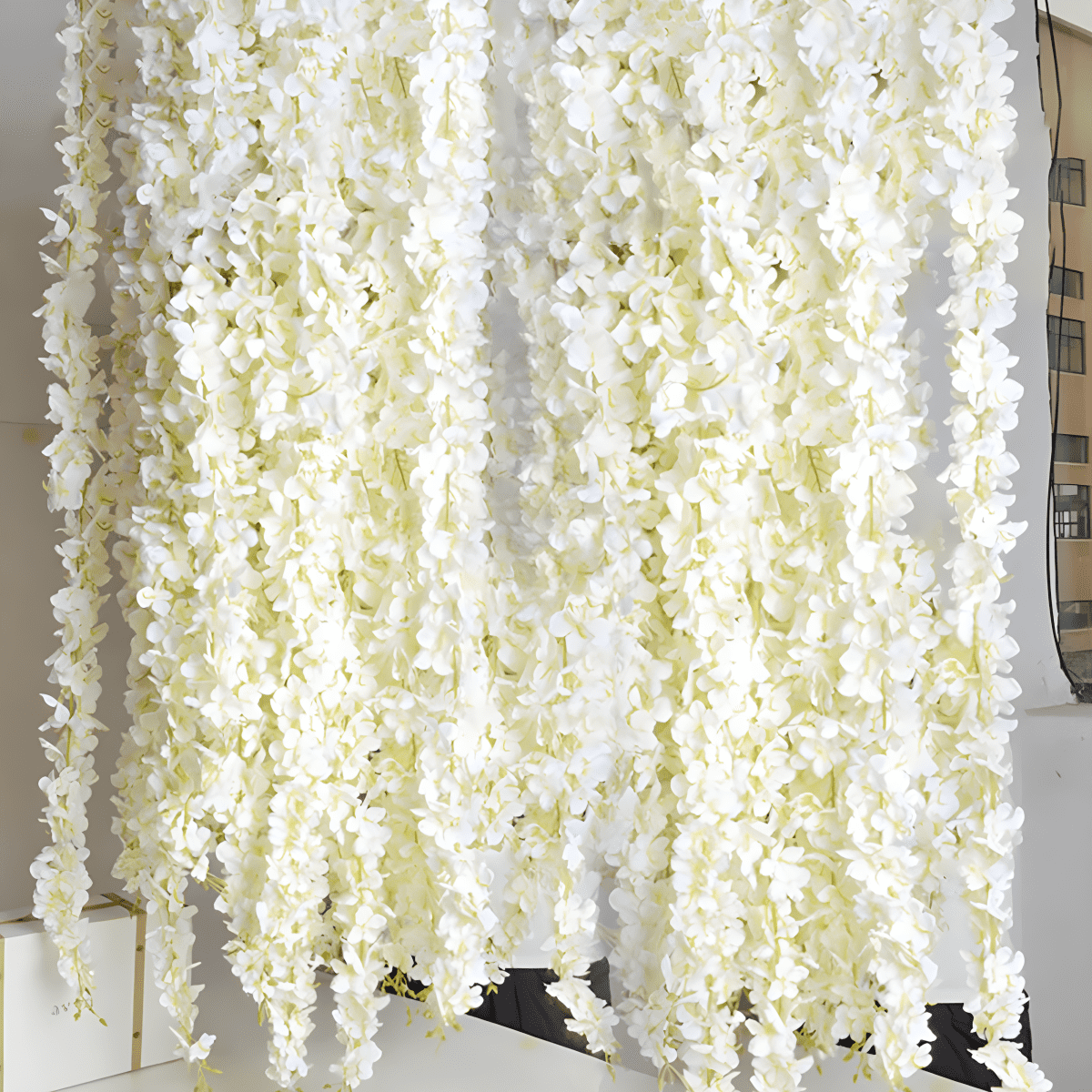Tcwhniev 20Pack 3.28ft Beautiful Artificial Silk Wisteria Flowers Hanging Rattan Bride Flowers Wedding Garland Vine Ivy Ceiling Decoration（no greenery）