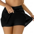 thumbnail image 2 of QTBIUQ Womens Swim Skirt Shorts Modest Bikini Bottoms Solid Color Side Slit Beach Swimwear, 2 of 5