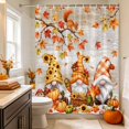 thumbnail image 6 of Gnomes Fall Shower Curtains for Bathroom, Maple Leaf Thanksgiving Pumpkins Brown Wood Waterproof Fabric Shower Curtain, Decorative Bathroom Curtain for Bathtub, 36"x72", No Hooks Included, 6 of 9