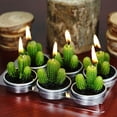 thumbnail image 6 of Efavormart 6 Pcs Aguacolla Cactus Tea Light Candles Handmade Delicate Succulent Candles Wax Cactus Candles for Home Decoration, 6 of 9