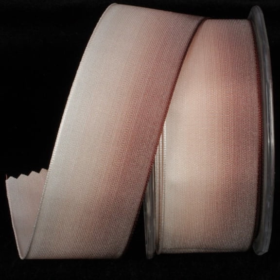 The Ribbon People Chocolate Brown and White Ombre Wired Craft Ribbon 1.5" x 54 Yards